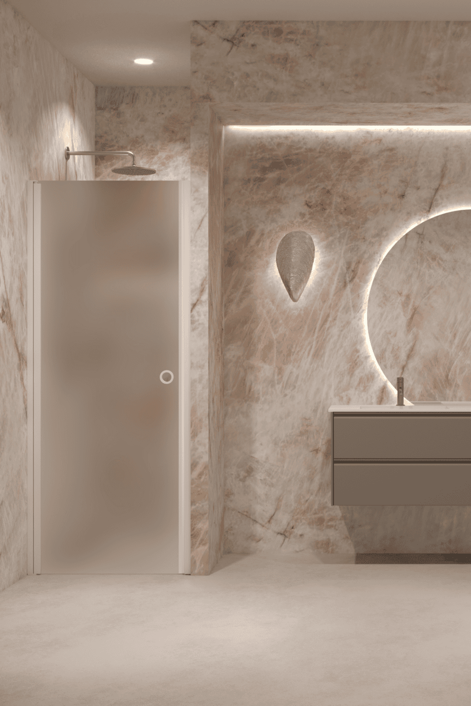 Hinged shower door with wall magnet Hietakari Forma 382, white frame, super bright satin glass Hinged shower door with wall magnet Hietakari Forma 382, white frame, super bright satin glass
