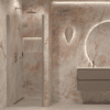 Folding shower door with wall magnet Hietakari Forma 383, aluminium frame, clear glass Folding shower door with wall magnet Hietakari Forma 383, aluminium frame, clear glass