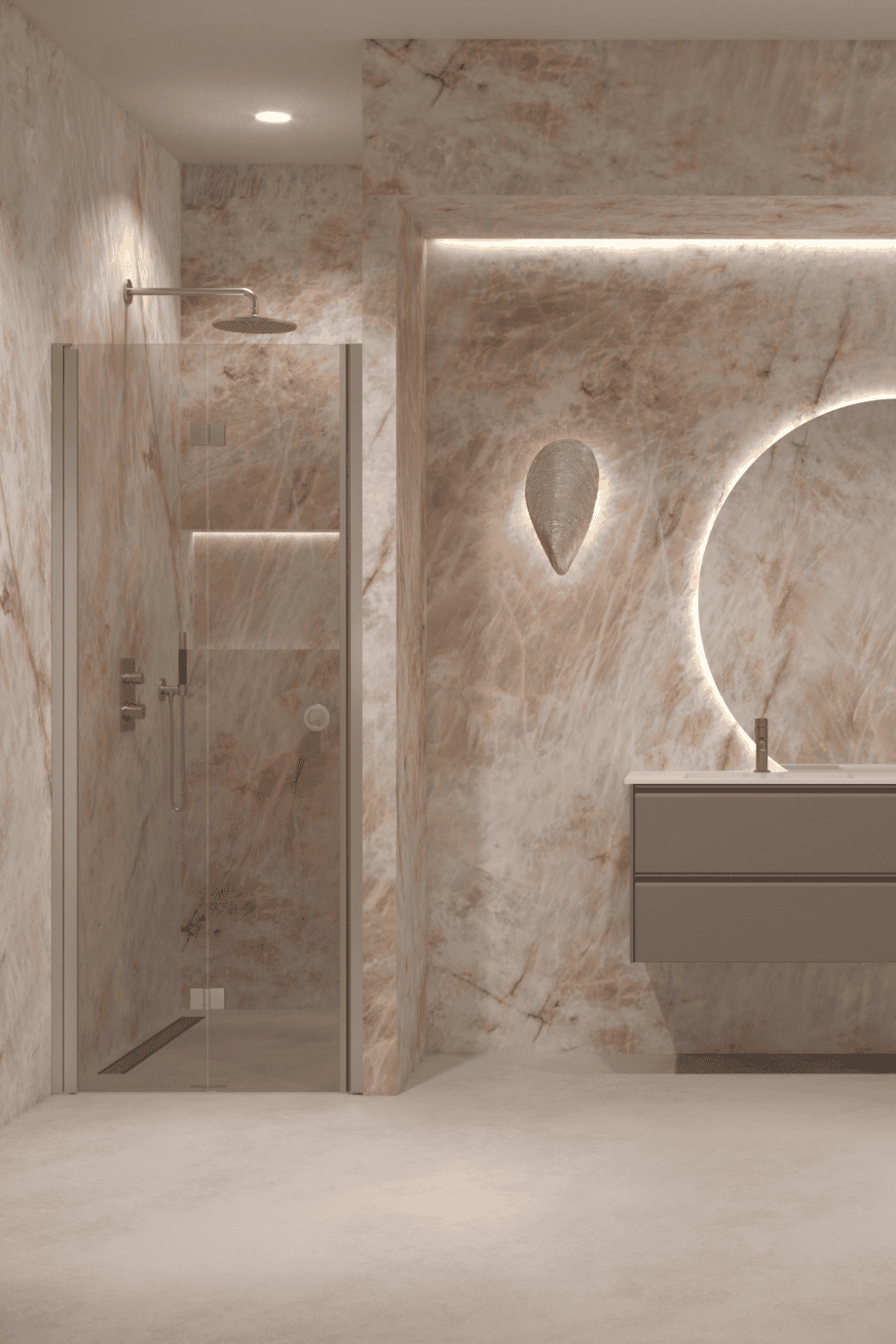 Folding shower door with wall magnet Hietakari Forma 383, aluminium frame, bronze tinted glass Folding shower door with wall magnet Hietakari Forma 383, aluminium frame, bronze tinted glass