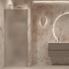 Folding shower door with wall magnet Hietakari Forma 383, aluminium frame, satin frosted glass Folding shower door with wall magnet Hietakari Forma 383, aluminium frame, satin frosted glass