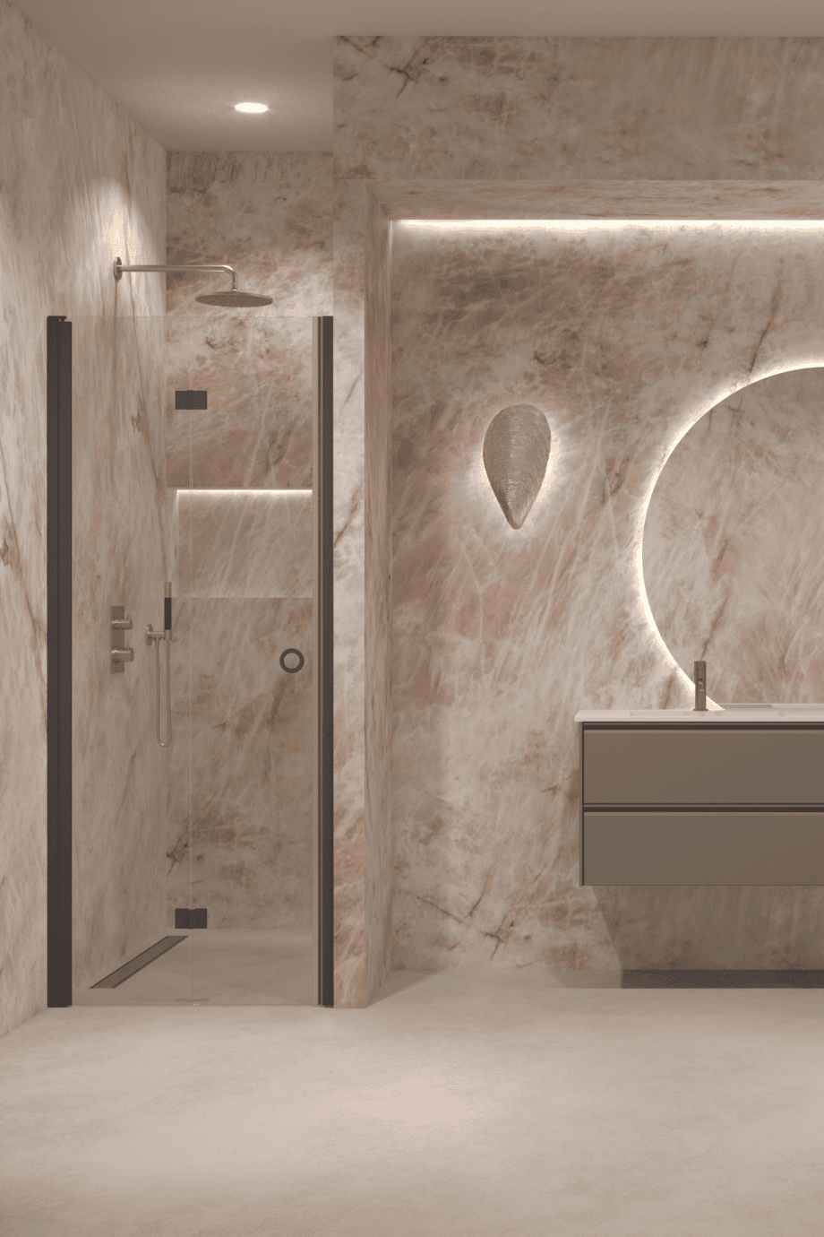 Folding shower door with wall magnet Hietakari Forma 383 – view 9 Folding shower door with wall magnet Hietakari Forma 383 – 9