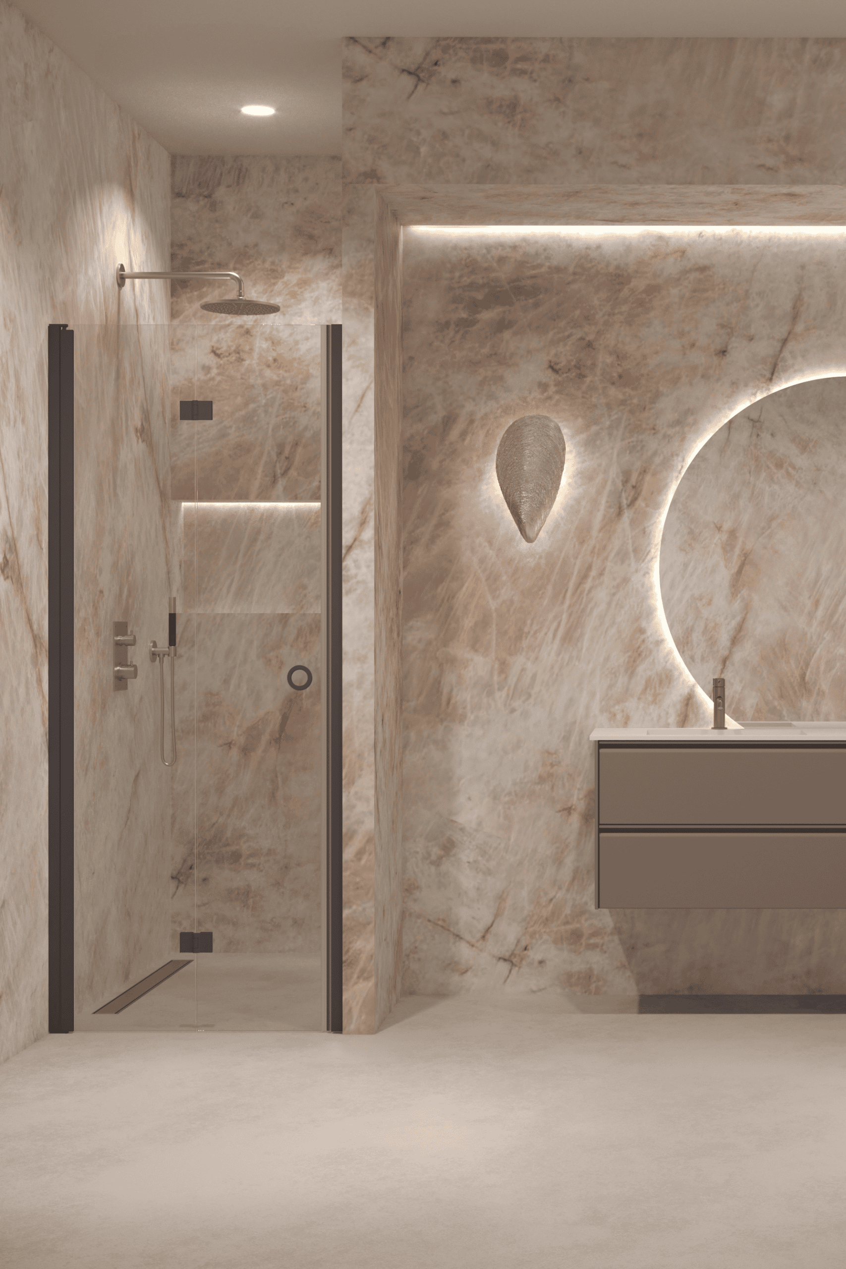 Folding shower door with wall magnet Hietakari Forma 383 – 9