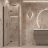 Folding shower door with wall magnet Hietakari Forma 383, Cocoa frame, super bright glass Folding shower door with wall magnet Hietakari Forma 383, Cocoa frame, super bright glass