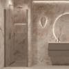 Folding shower door with wall magnet Hietakari Forma 383, Mocha frame, bronze tinted glass Folding shower door with wall magnet Hietakari Forma 383, Mocha frame, bronze tinted glass
