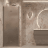 Folding shower door with wall magnet Hietakari Forma 383, Mocha frame, brown satin glass Folding shower door with wall magnet Hietakari Forma 383, Mocha frame, brown satin glass