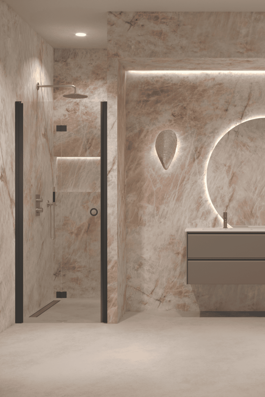 Folding shower door with wall magnet Hietakari Forma 383 – view 6 Folding shower door with wall magnet Hietakari Forma 383 – 6