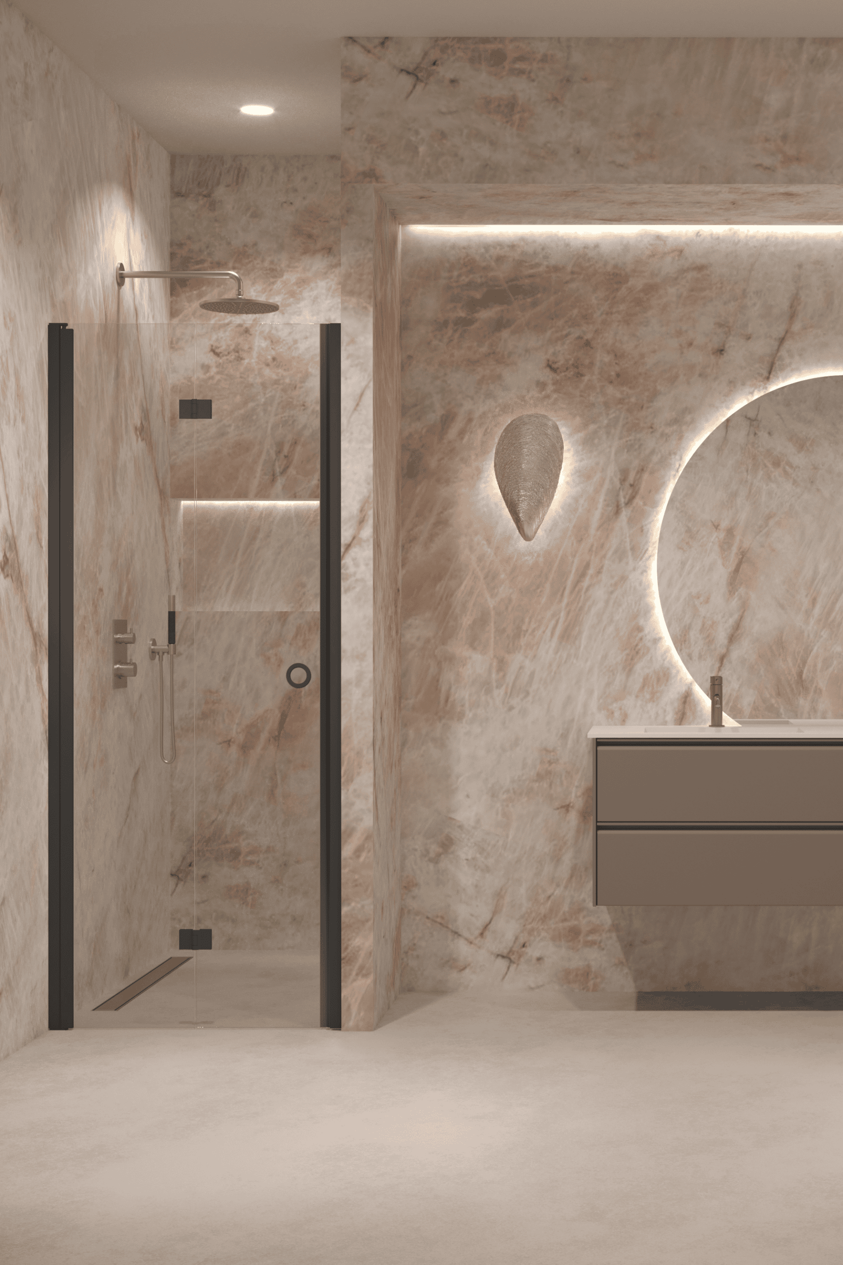 Folding shower door with wall magnet Hietakari Forma 383 – 6