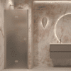 Folding shower door with wall magnet Hietakari Forma 383, Sand frame, grey satin glass Folding shower door with wall magnet Hietakari Forma 383, Sand frame, grey satin glass