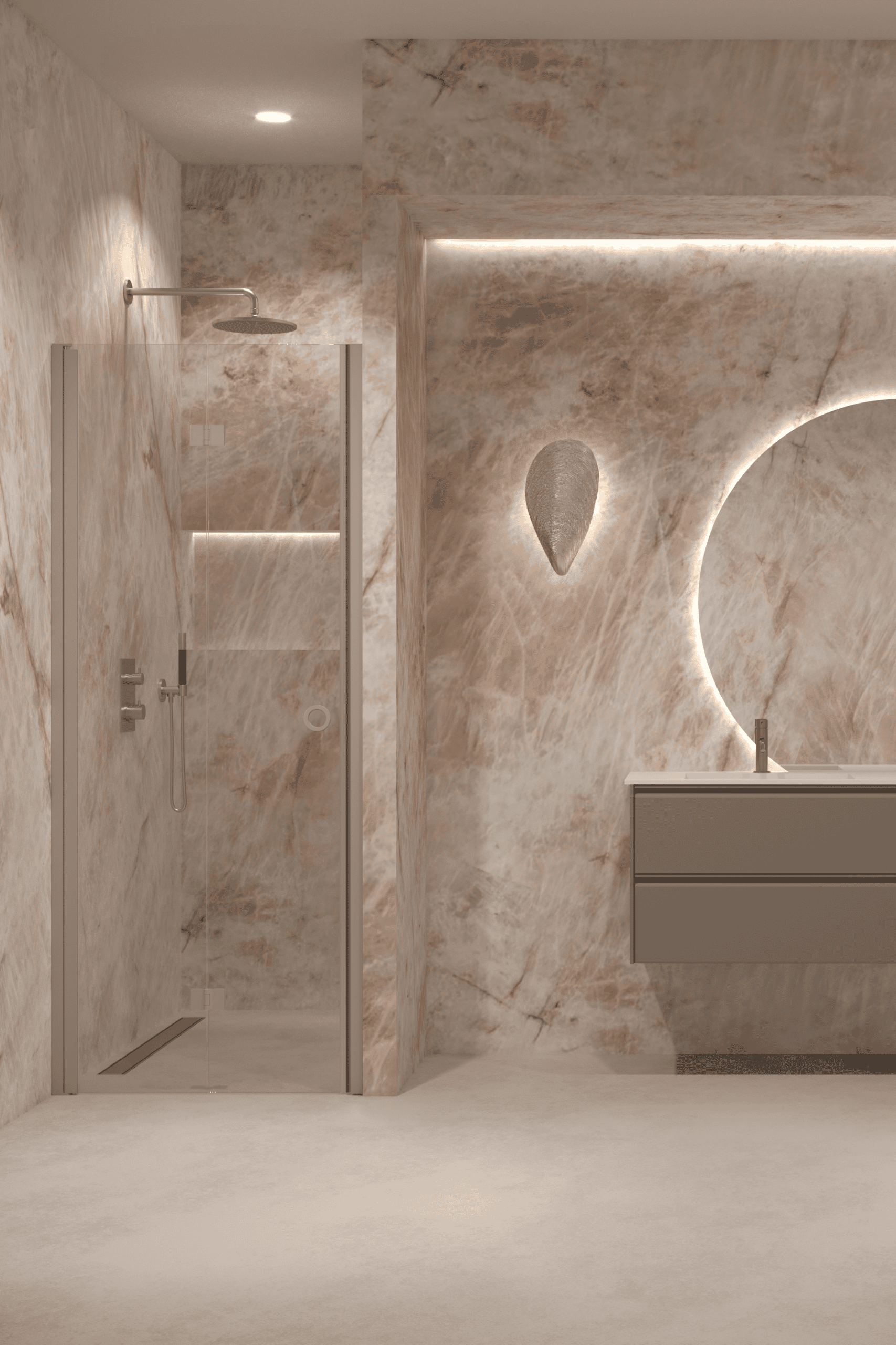 Folding shower door with wall magnet Hietakari Forma 383 – 7