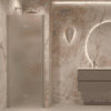 Folding shower door with wall magnet Hietakari Forma 383, Sand frame, satin frosted glass Folding shower door with wall magnet Hietakari Forma 383, Sand frame, satin frosted glass