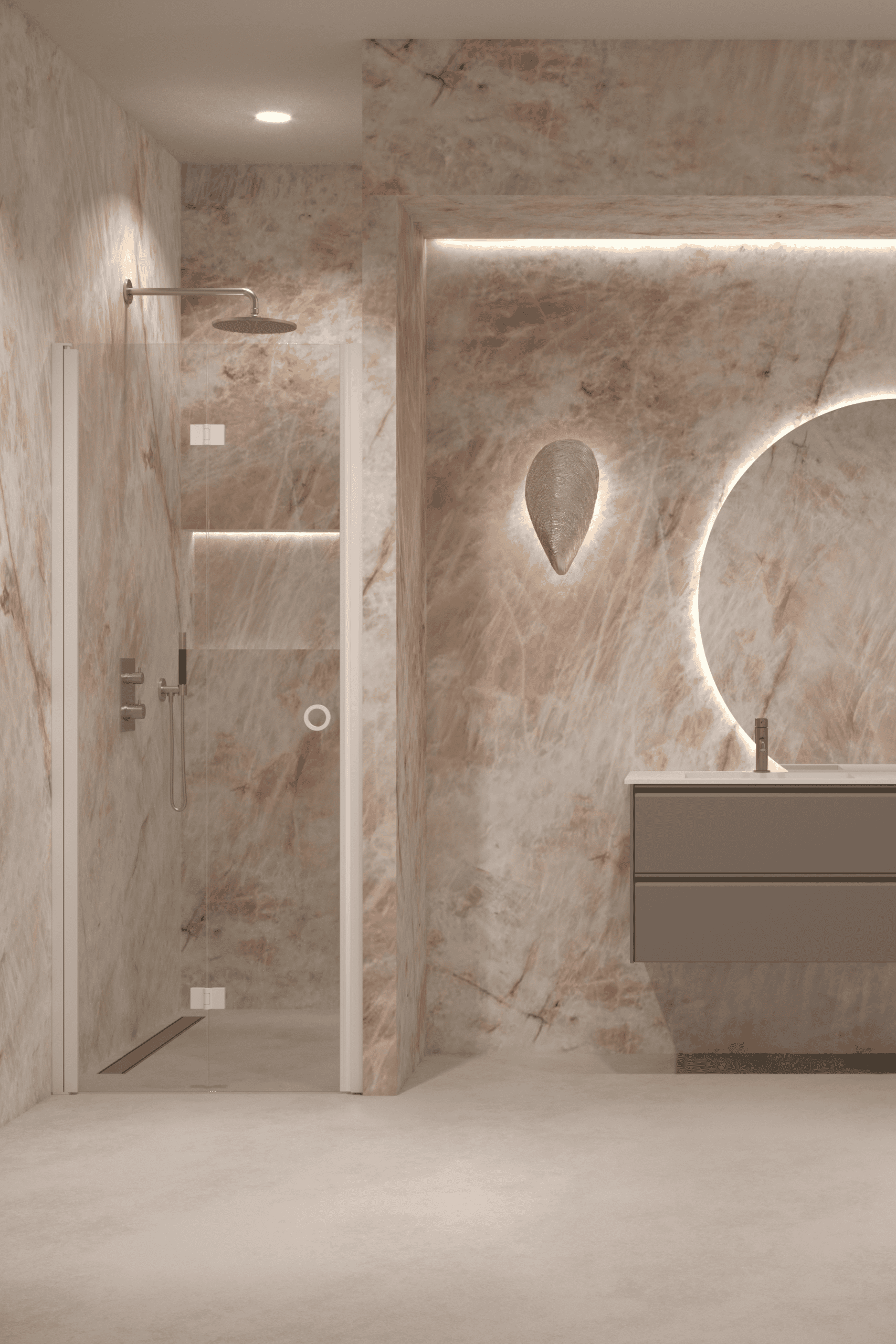 Folding shower door with wall magnet Hietakari Forma 383