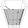 Folding shower door with fixed part and wall magnet Hietakari Forma 385 ā 3D drawing Folding shower door with fixed part and wall magnet Hietakari Forma 385 ā 3