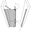 Folding shower door with fixed part and wall magnet Hietakari Forma 385 ā 3D drawing 2 Folding shower door with fixed part and wall magnet Hietakari Forma 385 ā 4