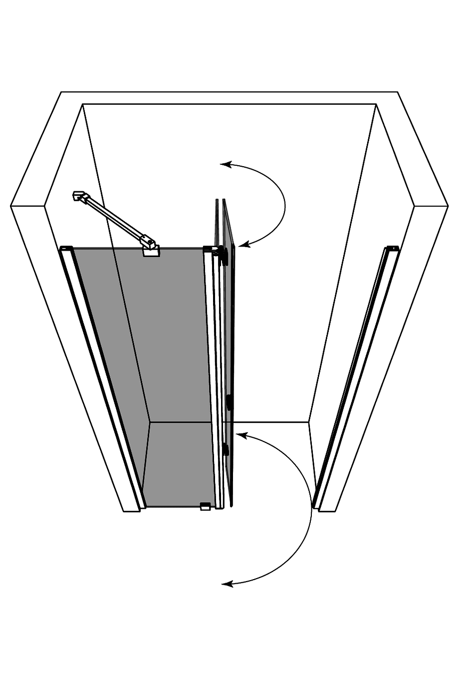 Folding shower door with fixed part and wall magnet Hietakari Forma 385 ā 4