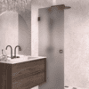 Hinged shower door Hietakari Vetro 512, Cocoa fittings, grey satin glass