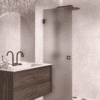 Hinged shower door Hietakari Vetro 512, Cocoa fittings, brown satin glass