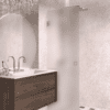 Hinged shower door Hietakari Vetro 512, brushed fittings, satin frosted glass