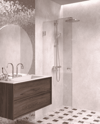 Hinged shower door Hietakari Vetro 512, chrome fittings, clear glass