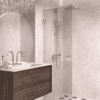Hinged shower door Hietakari Vetro 512, chrome fittings, bronze tinted glass
