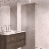 Hinged shower door Hietakari Vetro 512, chrome fittings, brown satin glass