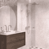 Hinged shower door Hietakari Vetro 512, brass fittings, super bright glass