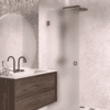 Hinged shower door Hietakari Vetro 512, Mocha fittings, satin frosted glass