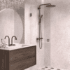 Hinged shower door Hietakari Vetro 512, Mocha fittings, super bright glass