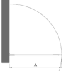 Hinged shower door Hietakari Vetro 512 – dimension drawing