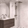 Hinged shower door Hietakari Vetro 512, Sand fittings, clear glass