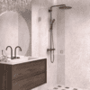 Hinged shower door Hietakari Vetro 512, Sand fittings, super bright glass