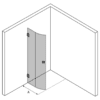 Curved hinged shower door Hietakari Vetro 522 – 3D drawing
