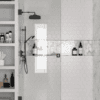 Curved hinged shower door Hietakari Vetro 522, black fittings, clear glass