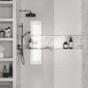 Curved hinged shower door Hietakari Vetro 522, Sand fittings, clear glass