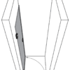 Hinged shower door for alcove Hietakari Vetro 527 – 3D drawing
