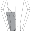 Hinged shower door with fixed part for alcove Hietakari Vetro 529 – 3D drawing