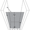 Hinged shower door with fixed part for alcove Hietakari Vetro 529 – dimension drawing
