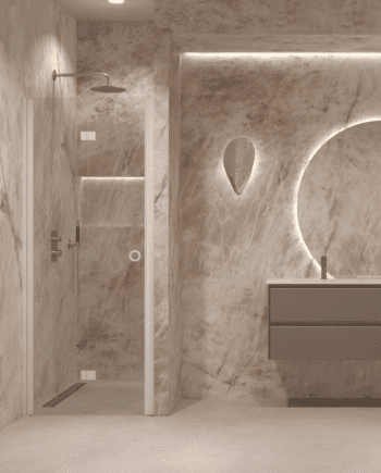 Folding shower door with wall magnet Hietakari Forma 383