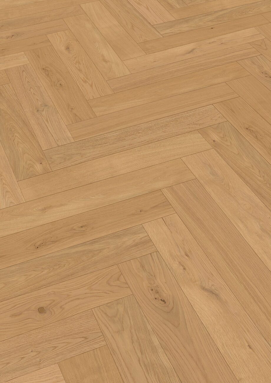Herringbone parquet Meister Lindura Classic Pure oak, brushed, ultra matt lacquered