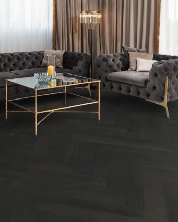 Herringbone parquet Oak COA, 4 sides beveled, brushed, matt lacquered