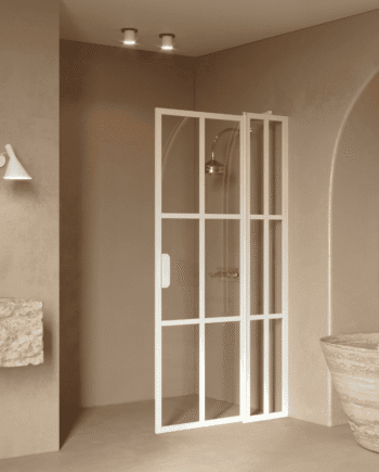 Hinged shower screen with fixed part Hietakari Bläk 739 Paris