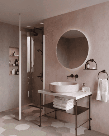 Curved shower screen with telescopic support Hietakari Infinia 121