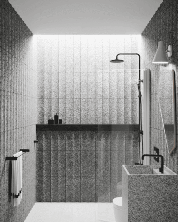 Curved hinged shower door Hietakari Infinia 222