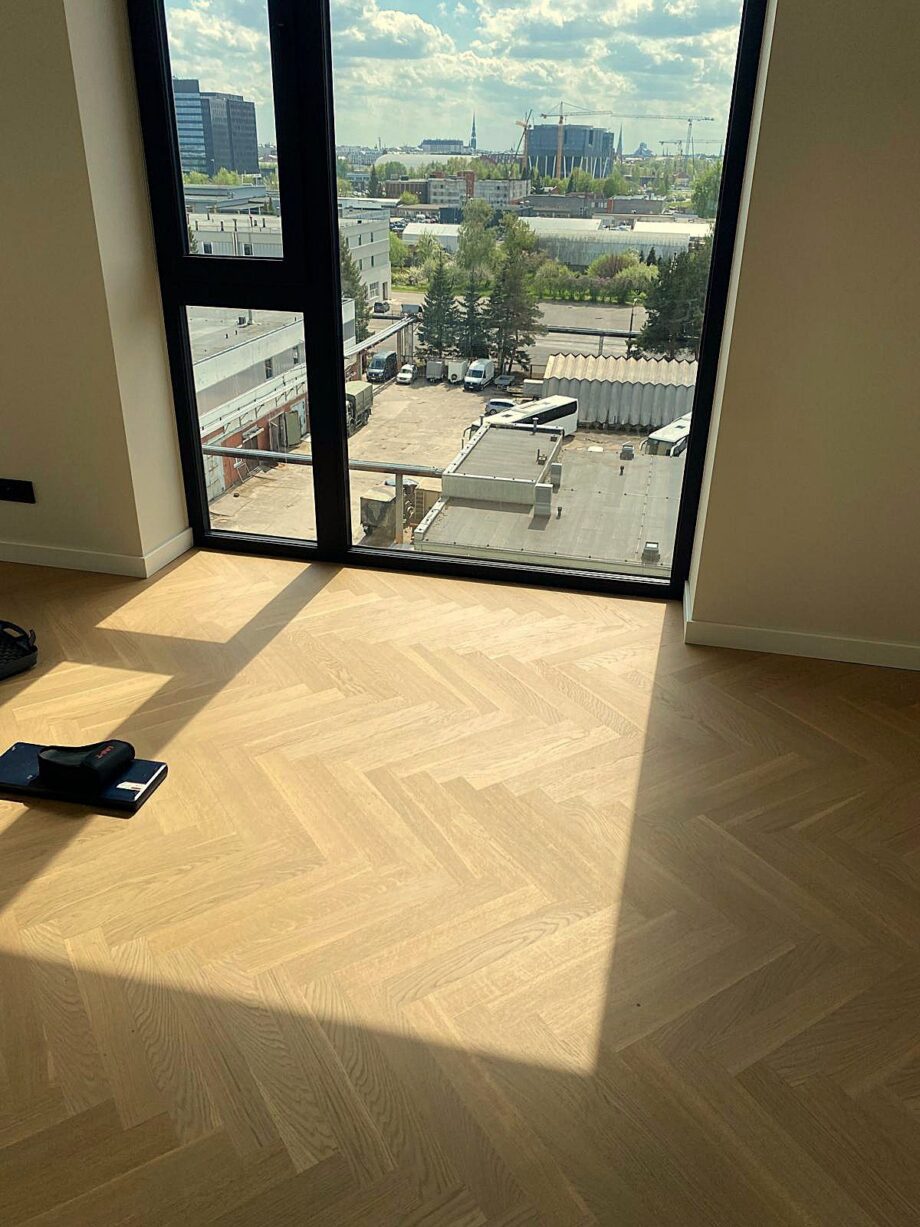 Herringbone parquet Bauwerk Monopark Oak Natur 15 Avorio oil-waxed – 2