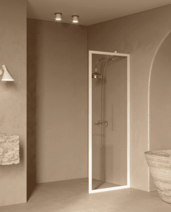 Fixed shower screen Hietakari Bläk 731 New York, white frame, clear glass