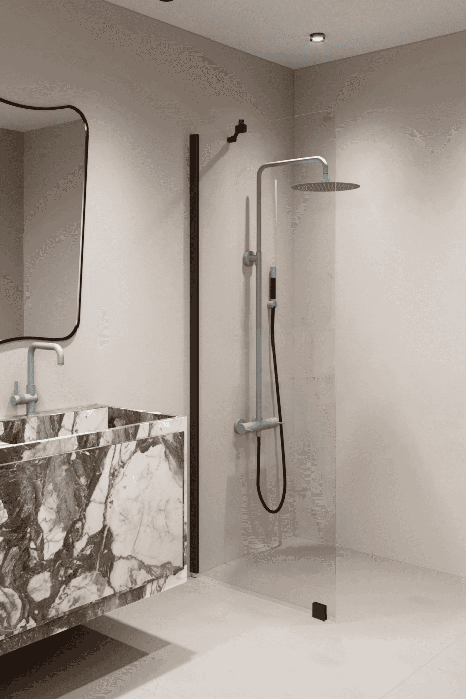 Fixed shower screen Hietakari Forma 301 – view 5 Fixed shower screen Hietakari Forma 301 – 5