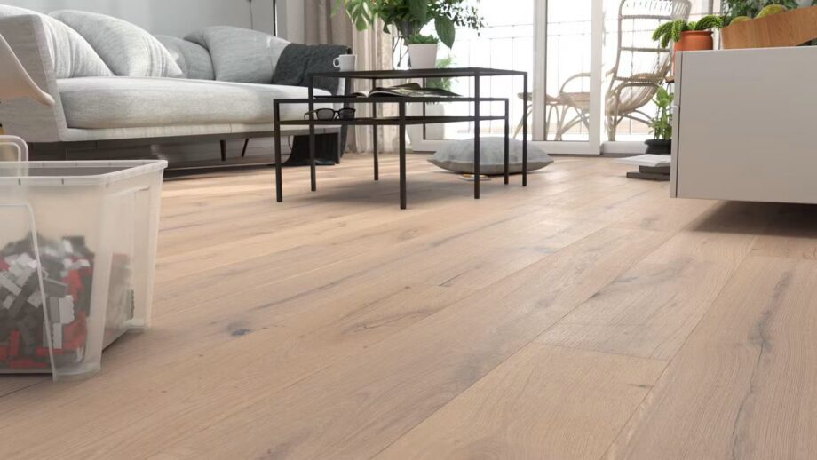 Parquet floor Oak Rustical 1-strip beveled brushed white oiled – 2