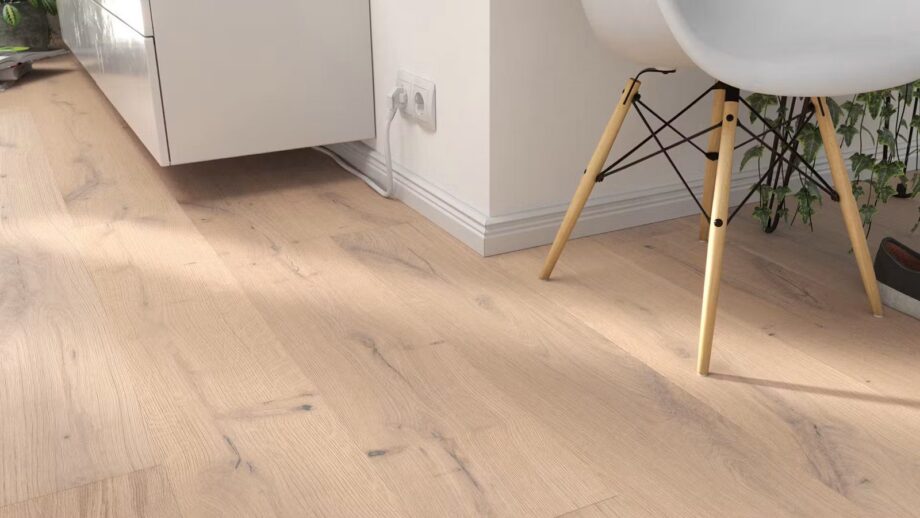 Parquet floor Oak Rustical 1-strip beveled brushed white oiled – 3