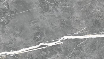 Marble-effect matt porcelain floor tile Tau Elite Graphite, 15x120 cm, graphite grey, rectified