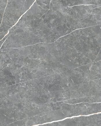 Marble-effect matt porcelain floor tile Tau Elite Graphite, 90x90 cm, graphite grey, R10, rectified