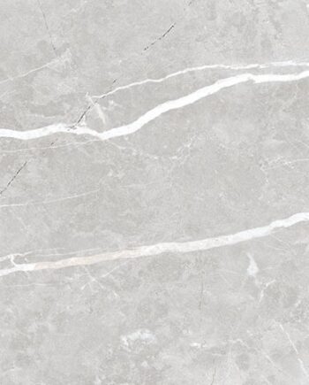 Marble-effect matt porcelain wall tile Tau Elite Silver, 9x30 cm, silver grey, rectified